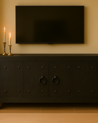 Rene Houtman TV-Dressoir | Zwart | 2-Deurs | 100x55x40 cm