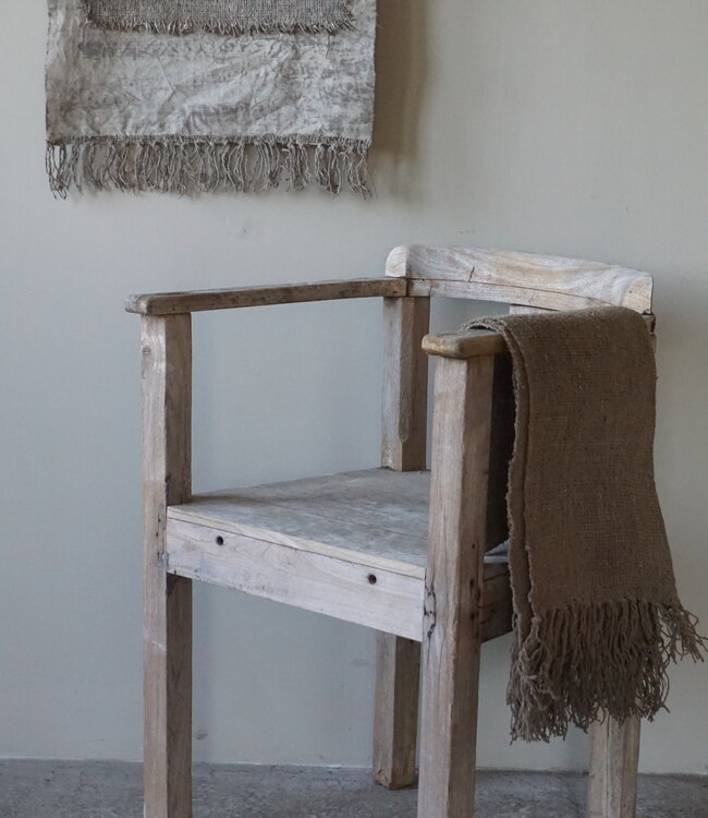 Rene Houtman Unieke Stoel | Oud Hout | H77,5 x B55 x D44 cm