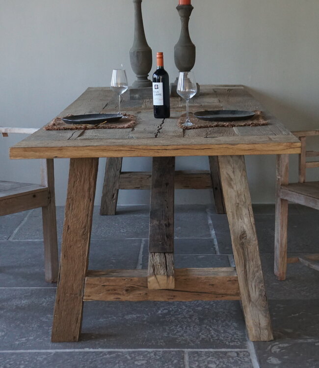 Rene Houtman Oud Eikenhouten Tafel | L270 | Tweedekansje!