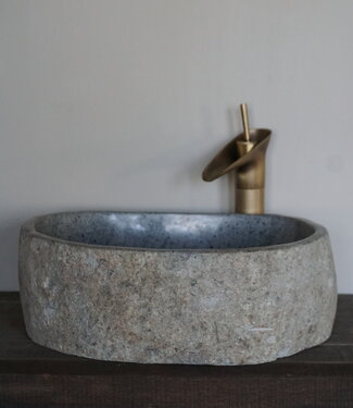 Rene Houtman Grote Stenen Waskom + Spoelgat | H15 x B44 x D35 cm