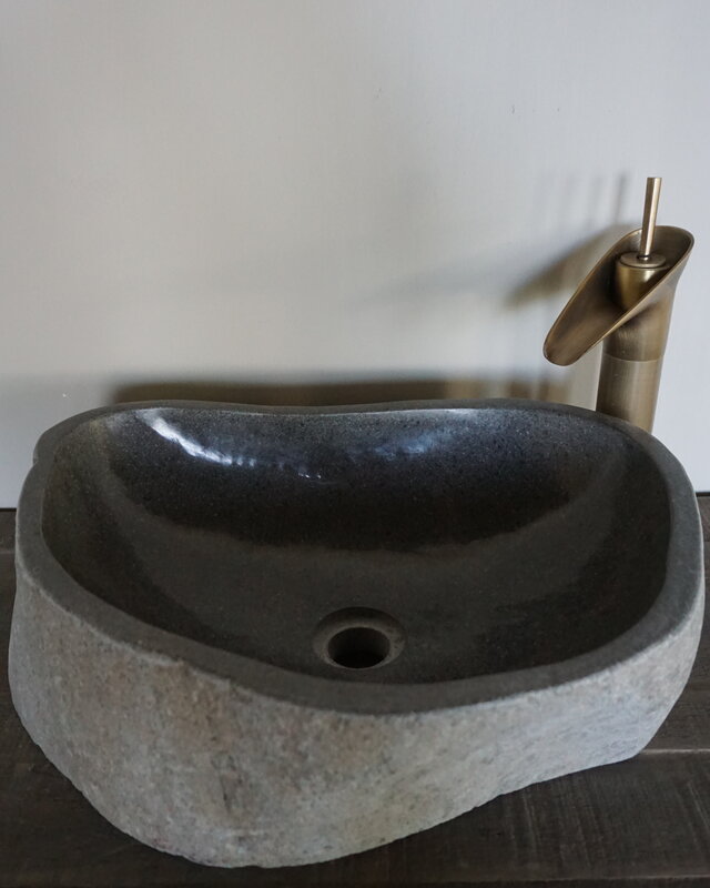 Rene Houtman Grote Stenen Waskom + Spoelgat | H15 x B47 x D35 cm