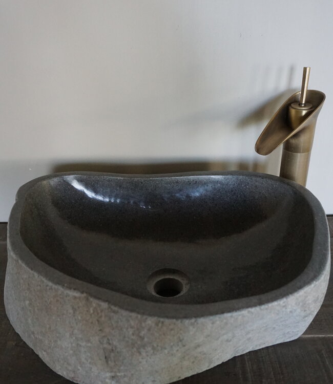 Rene Houtman Grote Stenen Waskom + Spoelgat | H15 x B47 x D35 cm