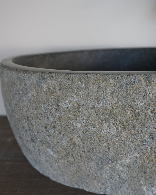Rene Houtman Kleine Stenen Waskom + Spoelgat | H13 x B30 x D20 cm