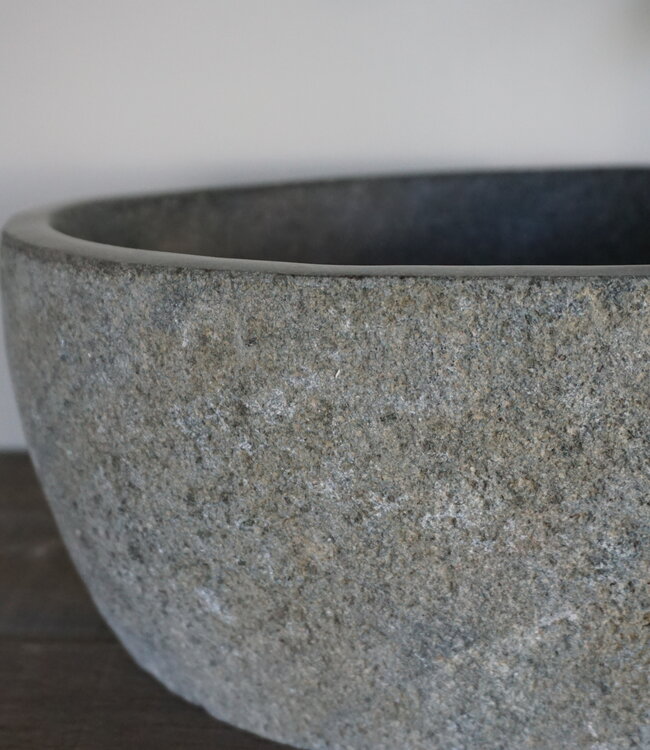 Rene Houtman Kleine Stenen Waskom + Spoelgat | H13 x B30 x D20 cm
