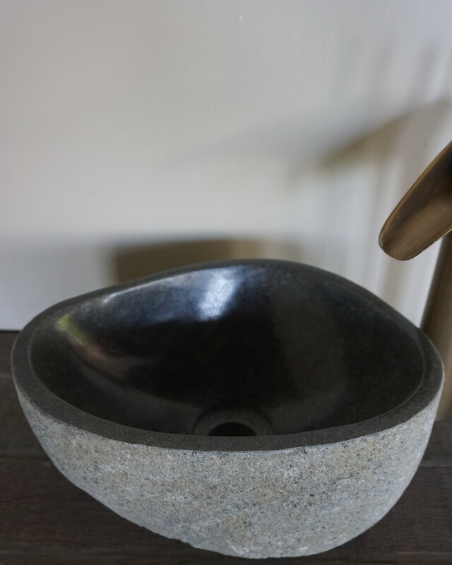 Rene Houtman Kleine Stenen Waskom + Spoelgat | H13 x B30 x D20 cm