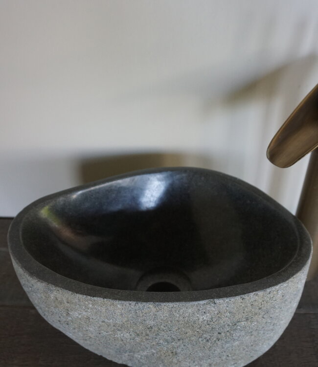 Rene Houtman Kleine Stenen Waskom + Spoelgat | H13 x B30 x D20 cm