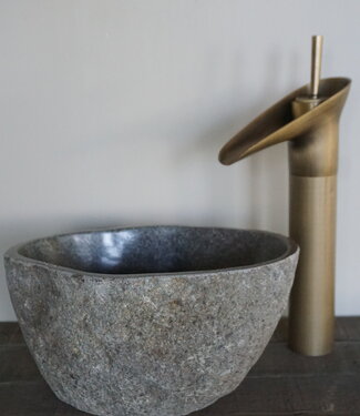 Rene Houtman Kleine Stenen Waskom + Spoelgat | H13 x B26 x D19 cm