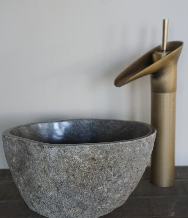 Rene Houtman Kleine Stenen Waskom + Spoelgat | H13 x B26 x D19 cm