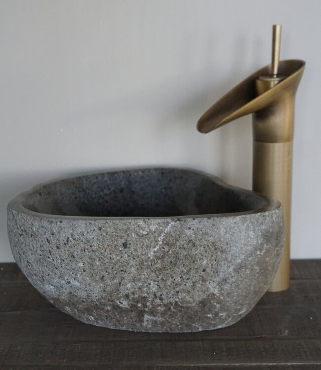 Rene Houtman Kleine Stenen Waskom + Spoelgat | H13 x B29 x D26 cm