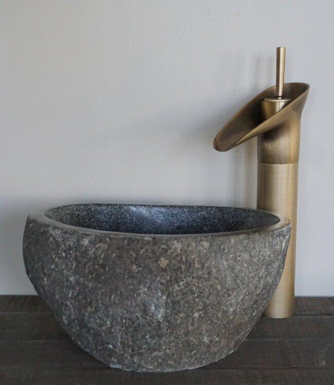 Rene Houtman Kleine Stenen Waskom + Spoelgat | H14 x B28 x D22 cm