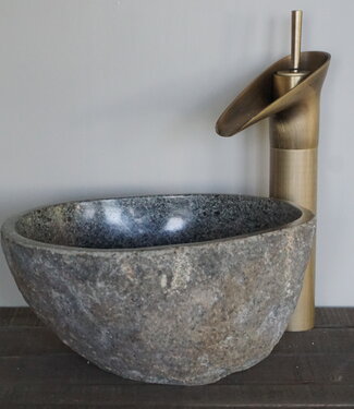 Rene Houtman Kleine Stenen Waskom + Spoelgat | H13 x B28,5 x D22 cm