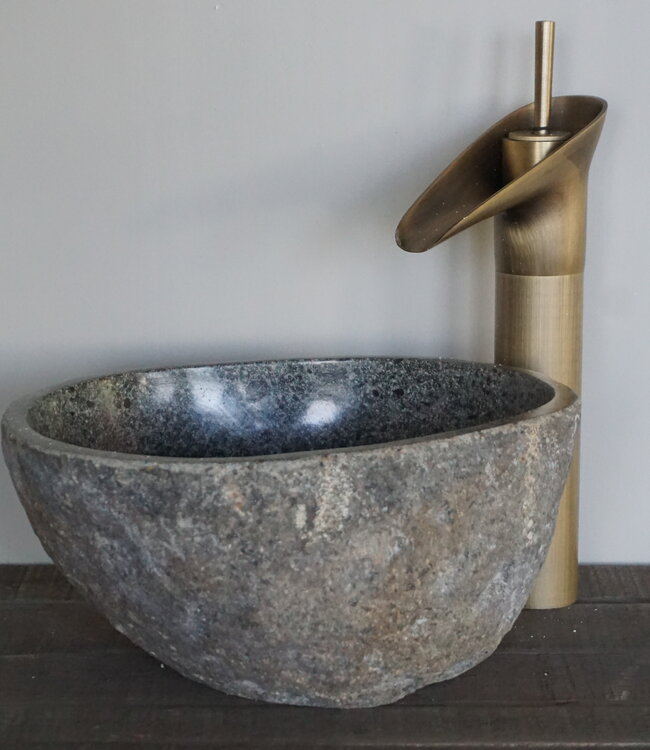 Rene Houtman Kleine Stenen Waskom + Spoelgat | H13 x B28,5 x D22 cm