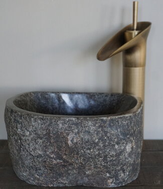 Rene Houtman Kleine Stenen Waskom + Spoelgat | H13 x B25 x D21,5 cm