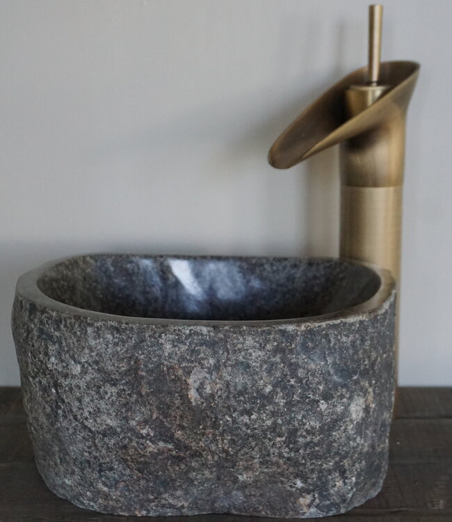 Rene Houtman Kleine Stenen Waskom + Spoelgat | H13 x B25 x D21,5 cm