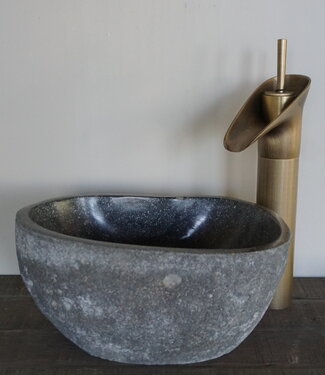 Rene Houtman Kleine Stenen Waskom + Spoelgat | H14 x B28 x D23 cm