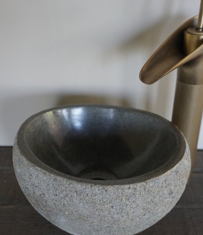 Rene Houtman Kleine Stenen Waskom + Spoelgat | H13 x B24 x D22 cm