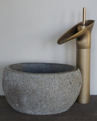 Rene Houtman Kleine Stenen Waskom + Spoelgat | H13 x B24 x D22 cm
