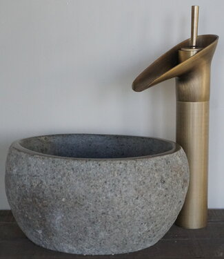 Rene Houtman Kleine Stenen Waskom + Spoelgat | H13 x B24 x D22 cm