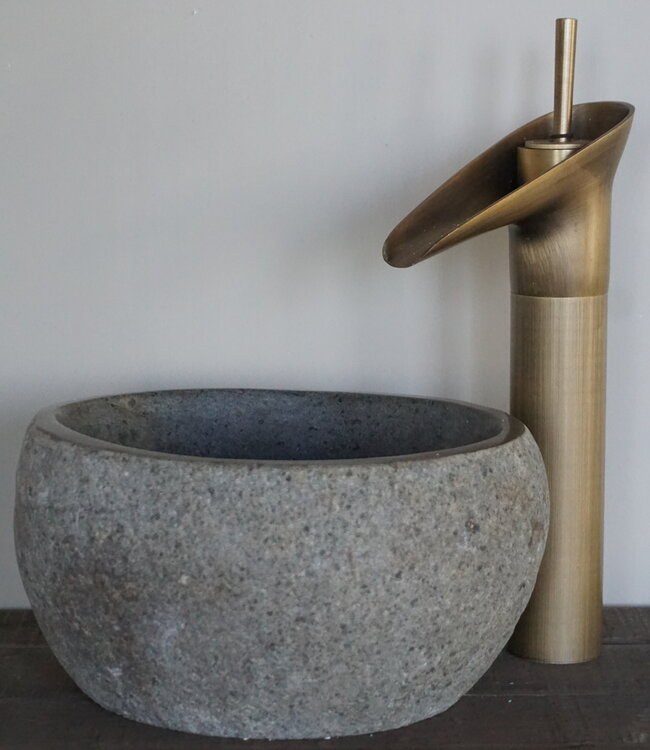 Rene Houtman Kleine Stenen Waskom + Spoelgat | H13 x B24 x D22 cm