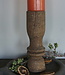 Rene Houtman Unieke Oud Houten Kandelaar | H24 x D7 cm