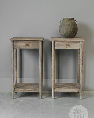 Be-Uniq Bijzettafel Oud Teak | Rustiek Verweerd | H76xB41xD35 cm