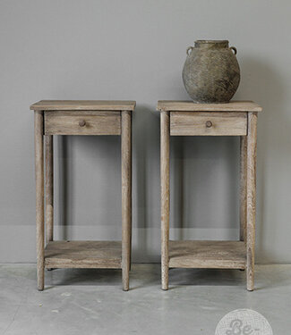 Be-Uniq Bijzettafel Oud Teak | Rustiek Verweerd | H76xB41xD35 cm