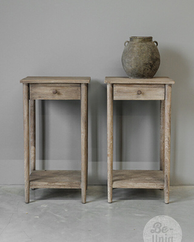 Be-Uniq Bijzettafel Oud Teak | Rustiek Verweerd | H76xB41xD35 cm