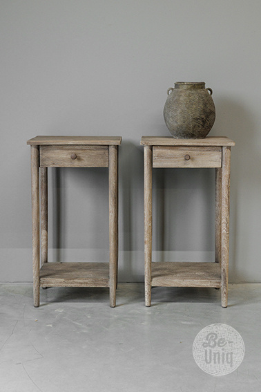 Be-Uniq Bijzettafel Oud Teak | Rustiek Verweerd | H76xB41xD35 cm