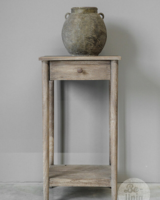 Be-Uniq Bijzettafel Oud Teak | Rustiek Verweerd | H76xB41xD35 cm