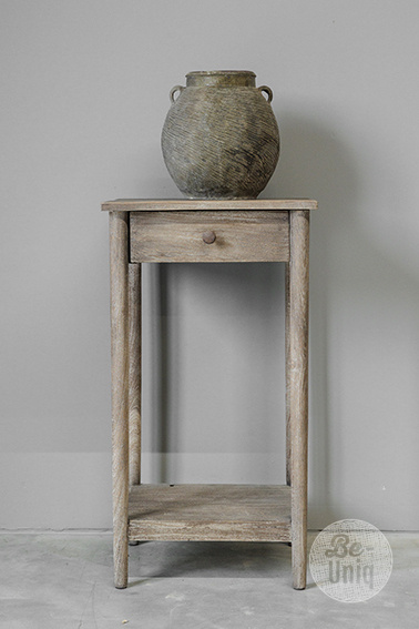 Be-Uniq Bijzettafel Oud Teak | Rustiek Verweerd | H76xB41xD35 cm