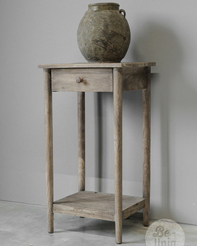 Be-Uniq Bijzettafel Oud Teak | Rustiek Verweerd | H76xB41xD35 cm