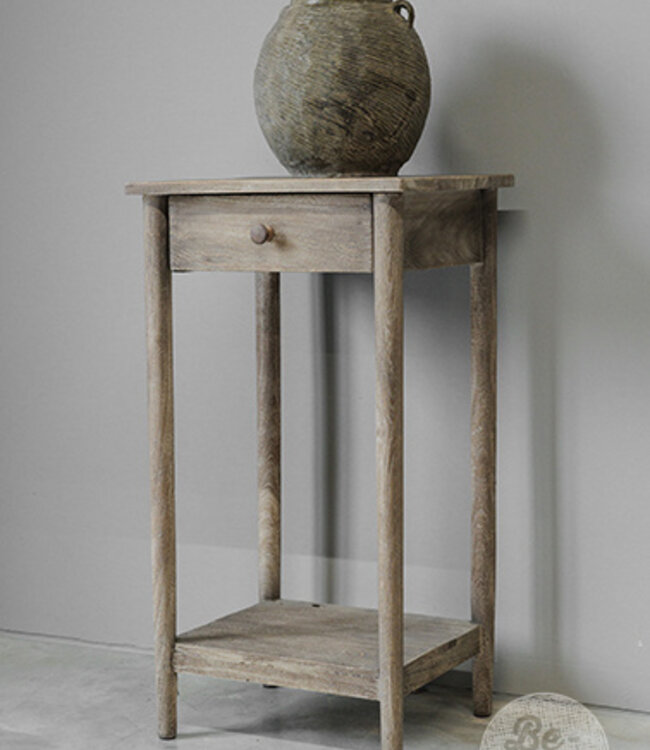 Be-Uniq Bijzettafel Oud Teak | Rustiek Verweerd | H76xB41xD35 cm