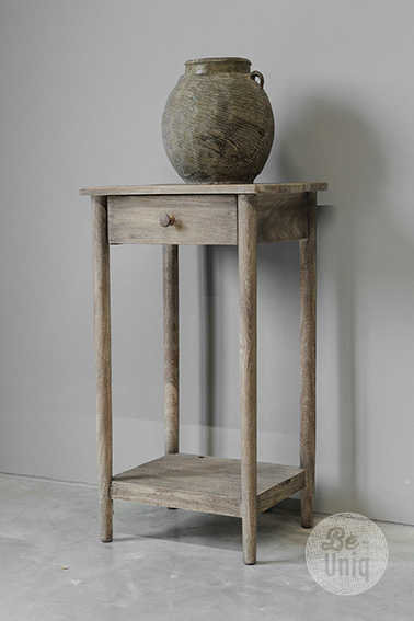 Be-Uniq Bijzettafel Oud Teak | Rustiek Verweerd | H76xB41xD35 cm