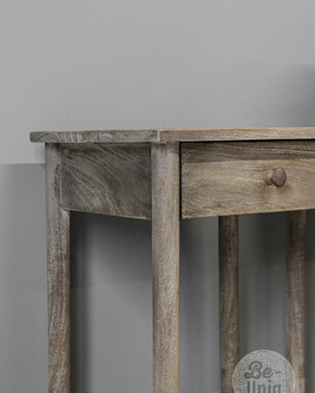 Be-Uniq Bijzettafel Oud Teak | Rustiek Verweerd | H76xB41xD35 cm