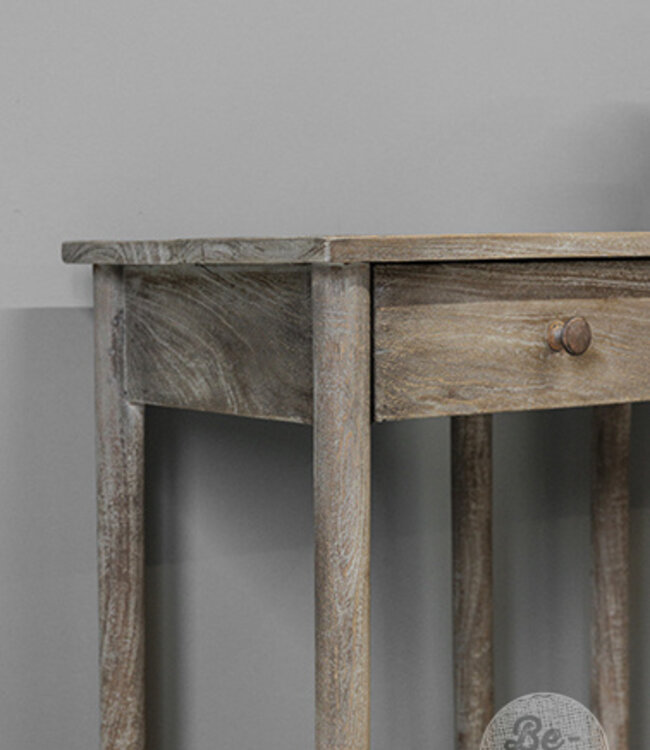 Be-Uniq Bijzettafel Oud Teak | Rustiek Verweerd | H76xB41xD35 cm