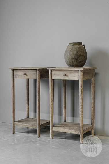 Be-Uniq Bijzettafel Oud Teak | Rustiek Verweerd | H76xB41xD35 cm