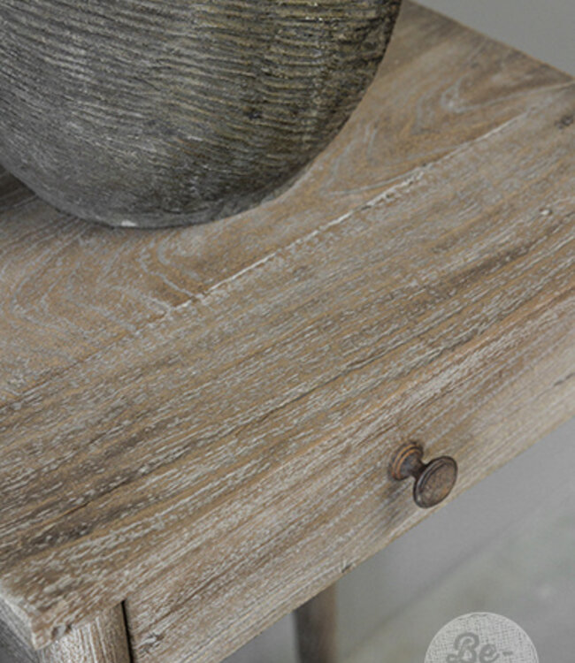Be-Uniq Bijzettafel Oud Teak | Rustiek Verweerd | H76xB41xD35 cm