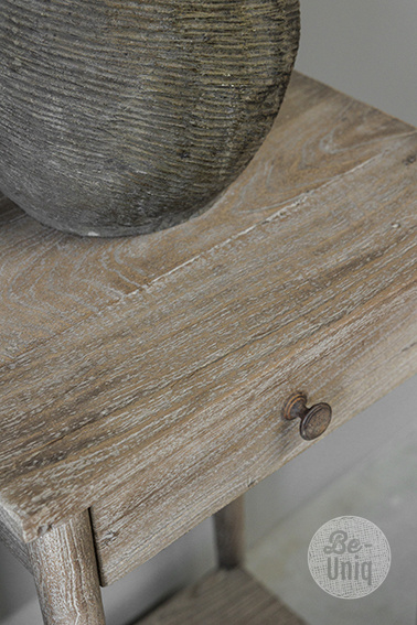 Be-Uniq Bijzettafel Oud Teak | Rustiek Verweerd | H76xB41xD35 cm