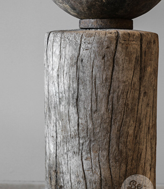 Be-Uniq Oude Houten Zuil | India | H87 x D36 cm