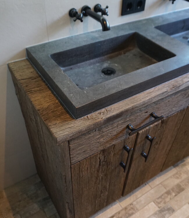 Wiesbaden Raw Wastafel - Dubbel Zonder Kraangaten - 120x46x5 cm