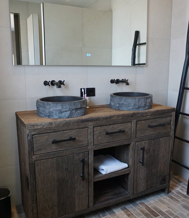 Rene Houtman Hardstenen Waskom Rond Steen gekapt - L40 cm