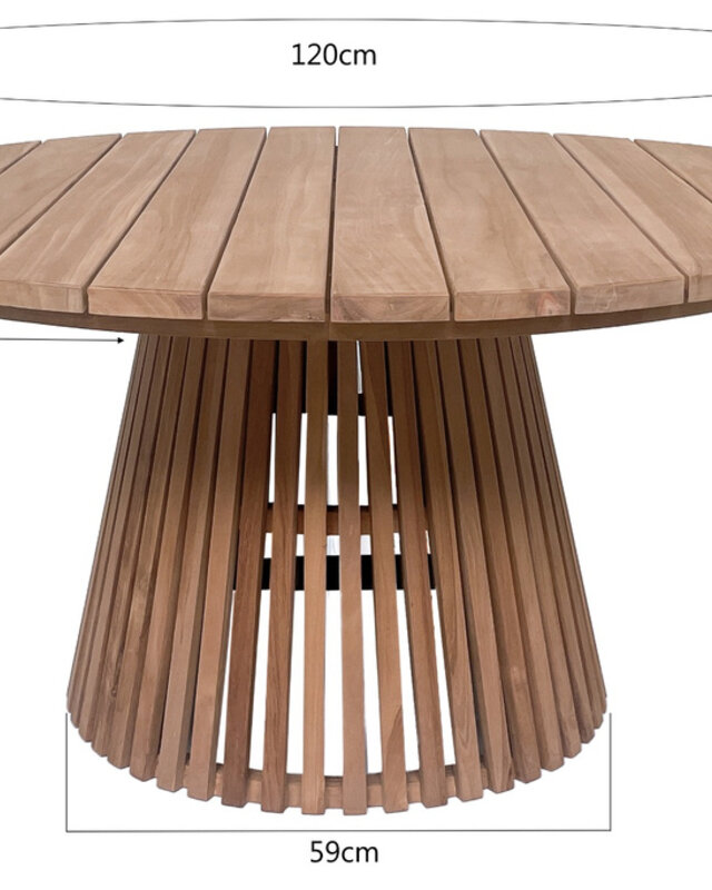Rene Houtman Tuintafel Cindo | Rond | Teakhout | 120cm