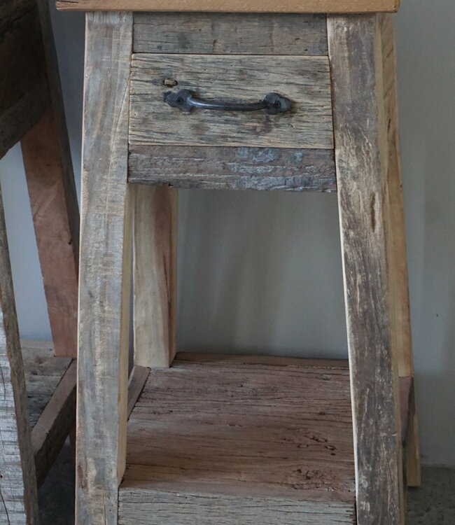 Rene Houtman Bijzettafel/Nachtkastje Truckwood | Set Van 2 | H76xB38xD39,5 cm