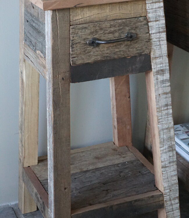 Rene Houtman Bijzettafel/Nachtkastje Truckwood | Set Van 2 | H76xB38xD39,5 cm