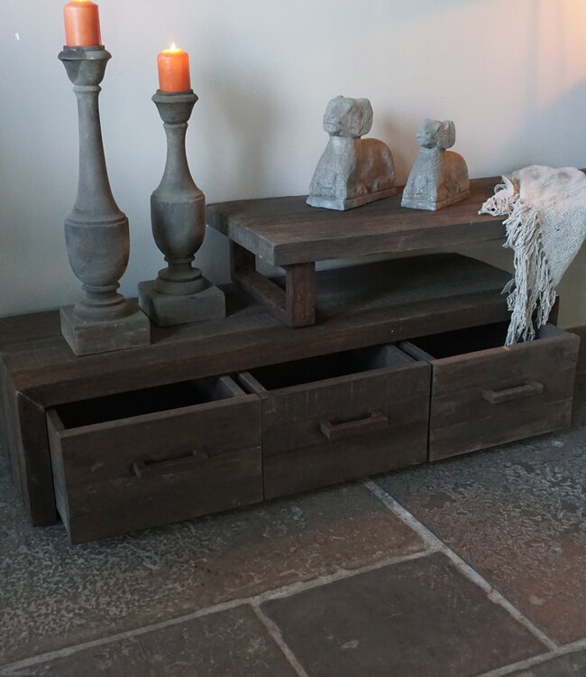 Rene Houtman TV-Meubel Nero | 3 Lades | 2-Delig | Verstelbare Lengte