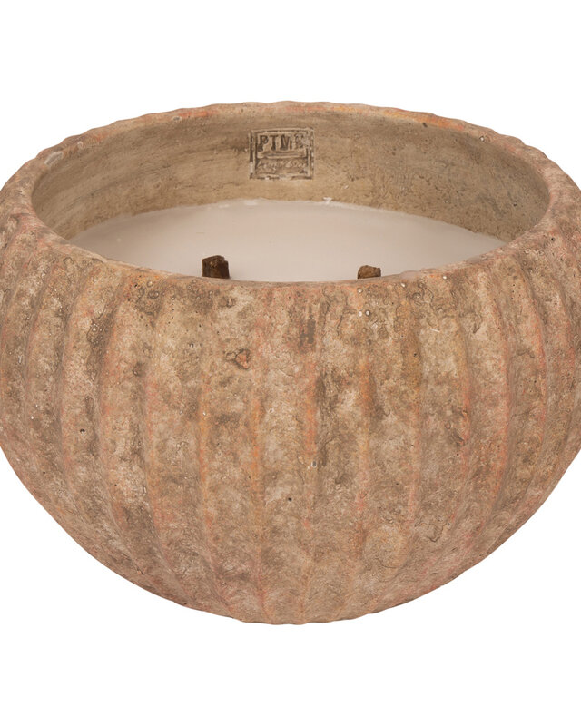 PTMD Yasmeene Brown cement outdoor candle L