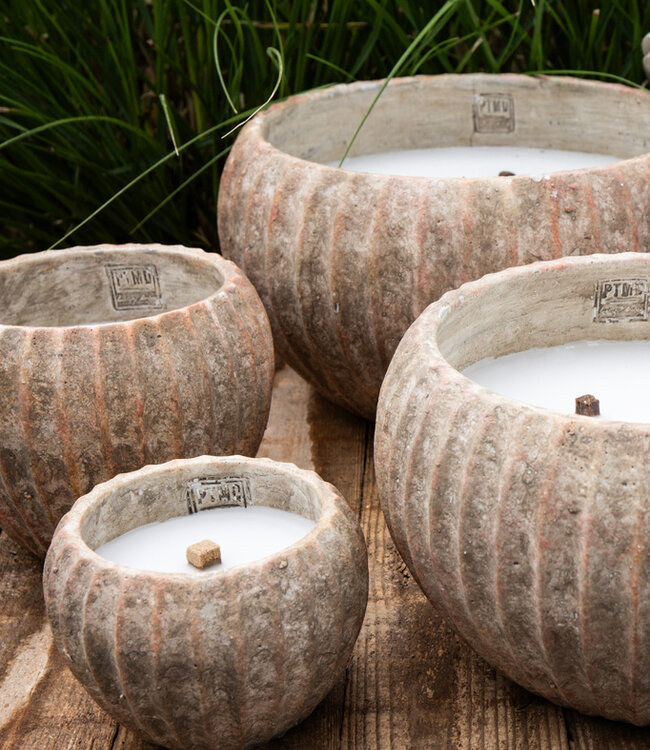 PTMD Yasmeene Brown cement outdoor candle L