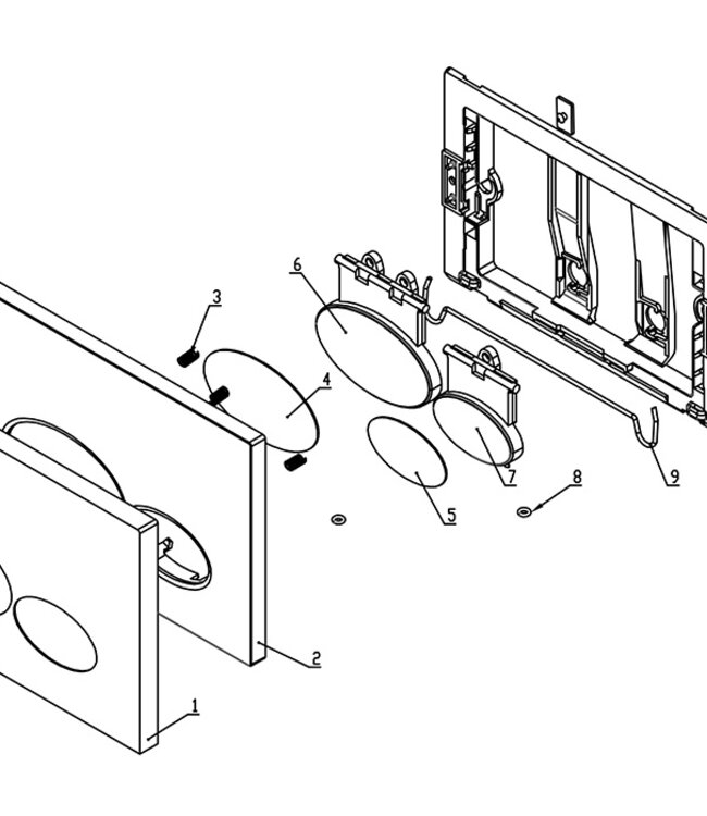 Wiesbaden X32 Metal drukplaat voor inbouwreservoir geborsteld brons koper