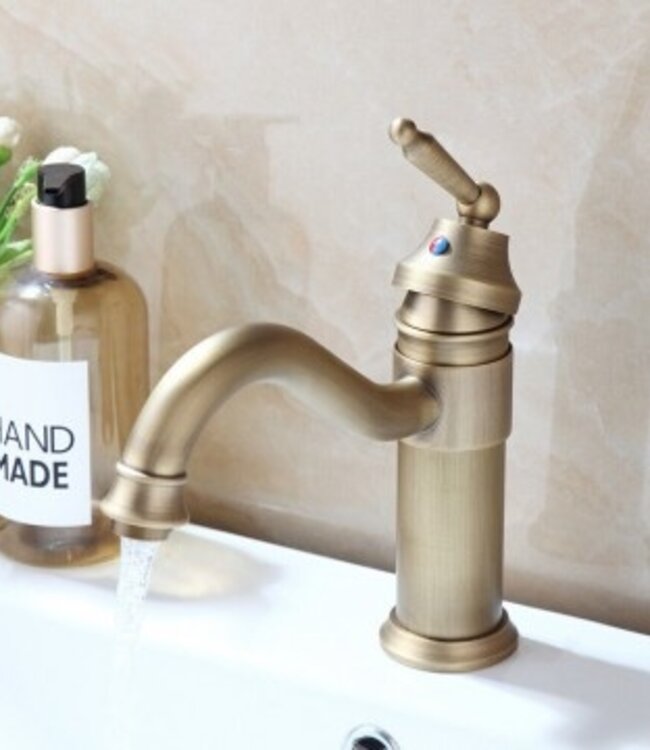 Rene Houtman Nostalgische Wastafelkraan Goud - H23 cm