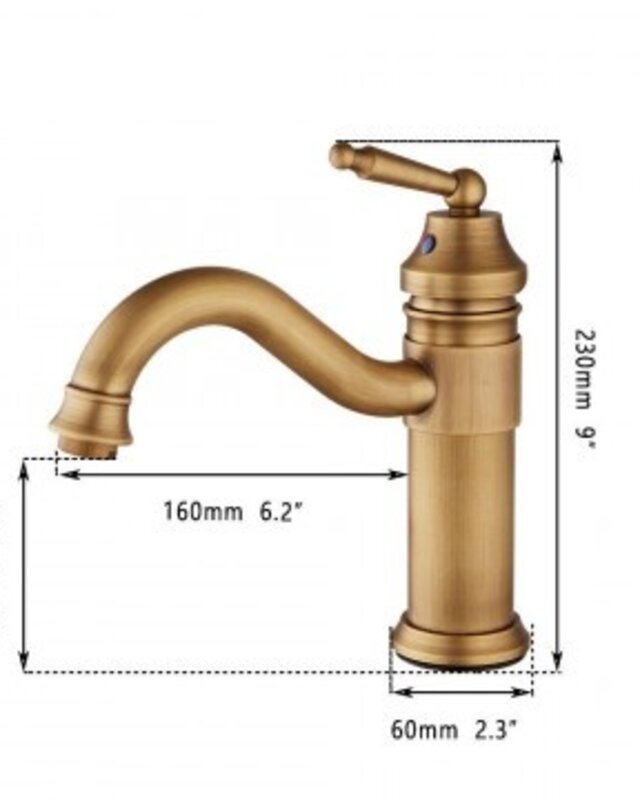 Rene Houtman Nostalgische Wastafelkraan Goud - H23 cm